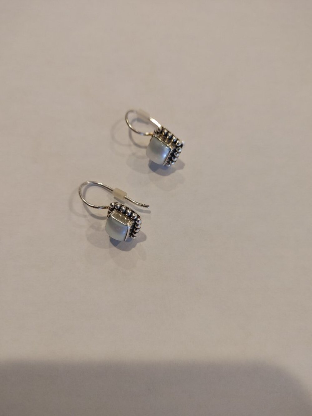 Silpada Sterling Silver .925 square Pearl Button Earrings